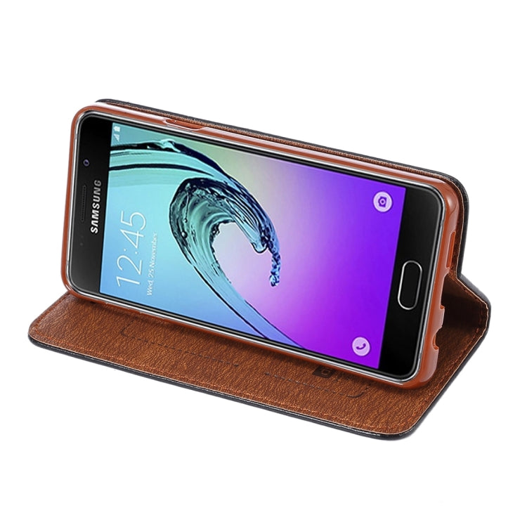 For Galaxy A3 (2016) / A3100 Crazy Horse Texture Magnetic Leather Case with Card Slot & Holder