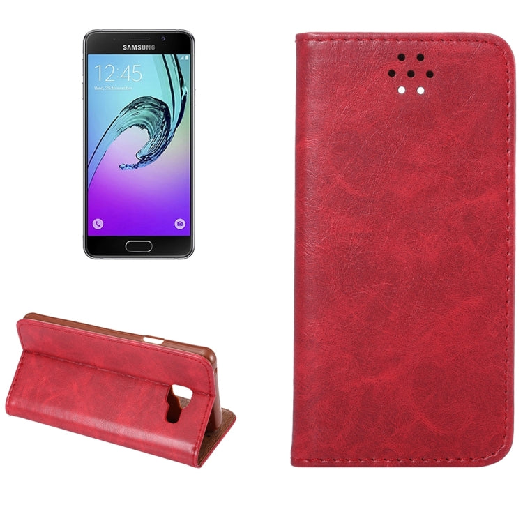 For Galaxy A3 (2016) / A3100 Crazy Horse Texture Magnetic Leather Case with Card Slot & Holder
