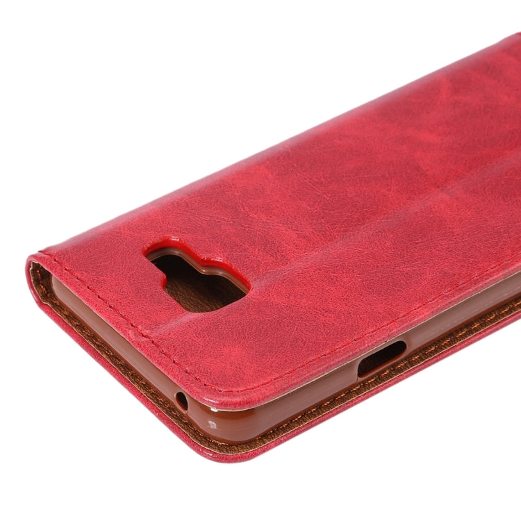 For Galaxy A3 (2016) / A3100 Crazy Horse Texture Magnetic Leather Case with Card Slot & Holder