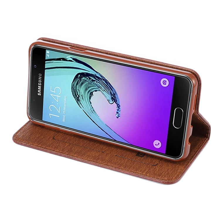 For Galaxy A3 (2016) / A3100 Crazy Horse Texture Magnetic Leather Case with Card Slot & Holder