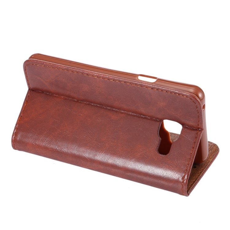 For Galaxy A3 (2016) / A3100 Crazy Horse Texture Magnetic Leather Case with Card Slot & Holder