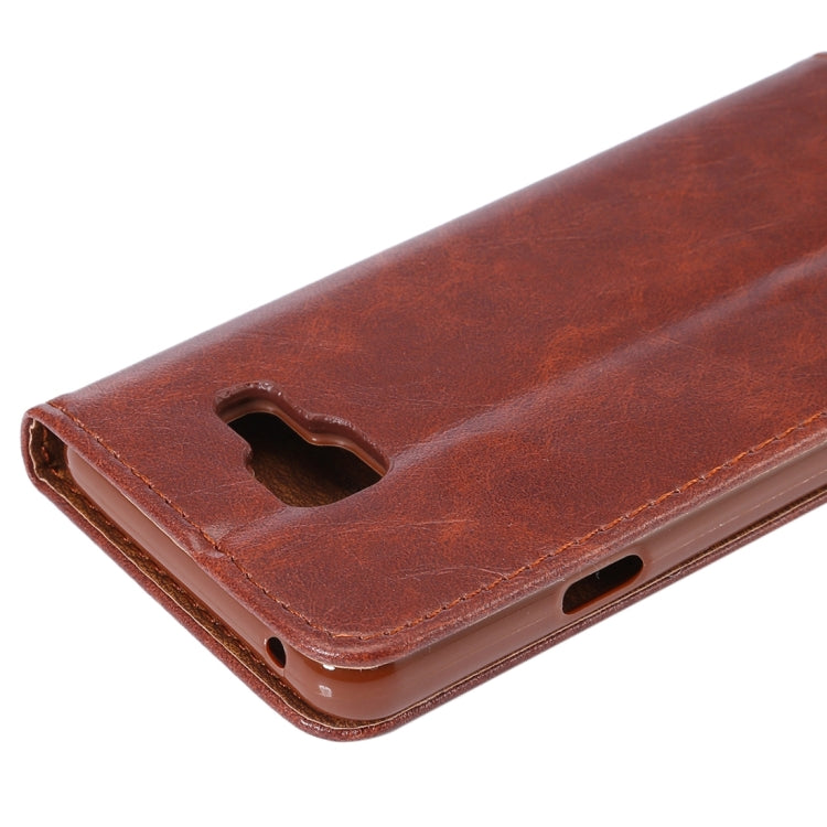 For Galaxy A3 (2016) / A3100 Crazy Horse Texture Magnetic Leather Case with Card Slot & Holder