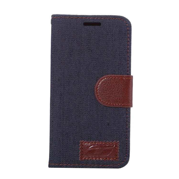 For Galaxy A3 (2016) / A3100 Denim Texture Leather Case with Magnetic Buckle & Card Slot & Holder