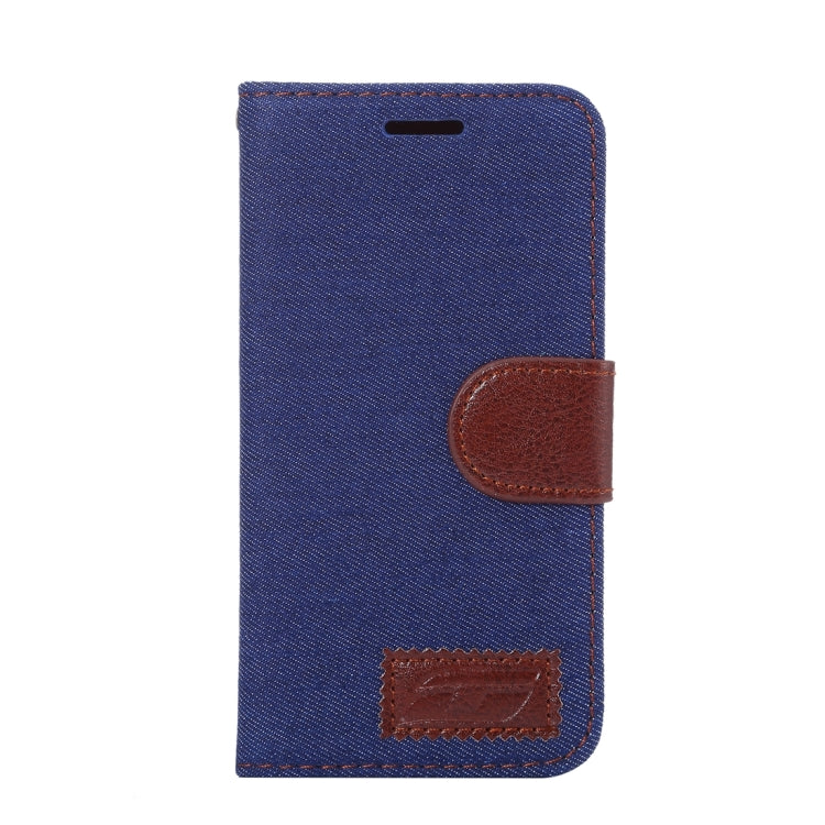For Galaxy A3 (2016) / A3100 Denim Texture Leather Case with Magnetic Buckle & Card Slot & Holder