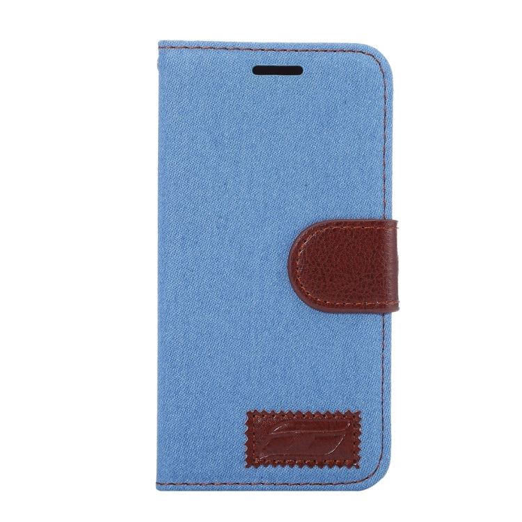 For Galaxy A3 (2016) / A3100 Denim Texture Leather Case with Magnetic Buckle & Card Slot & Holder