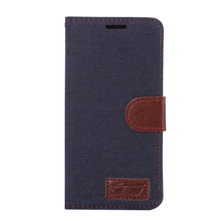 For Galaxy A7 (2016) / A7100 Denim Texture Leather Case with Magnetic Buckle & Card Slot & Holder