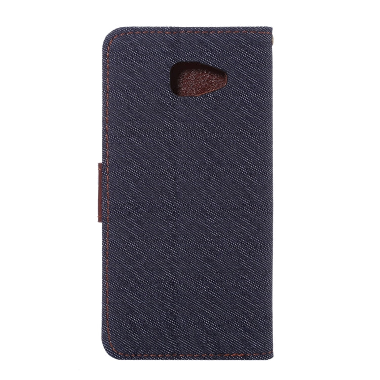 For Galaxy A7 (2016) / A7100 Denim Texture Leather Case with Magnetic Buckle & Card Slot & Holder