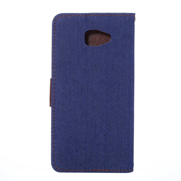 For Galaxy A7 (2016) / A7100 Denim Texture Leather Case with Magnetic Buckle & Card Slot & Holder
