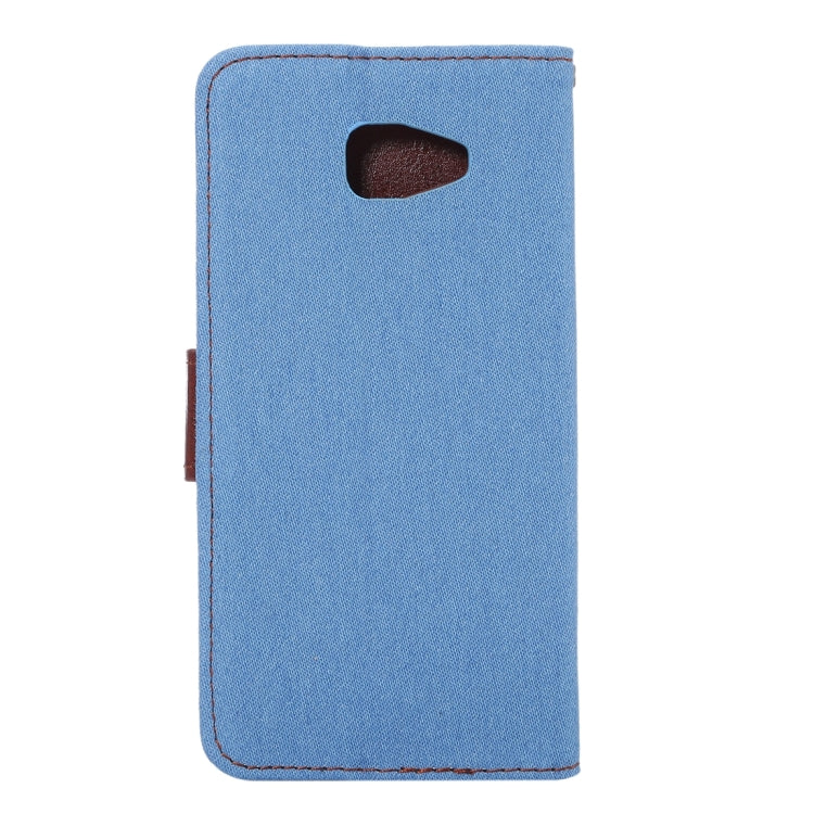 For Galaxy A7 (2016) / A7100 Denim Texture Leather Case with Magnetic Buckle & Card Slot & Holder