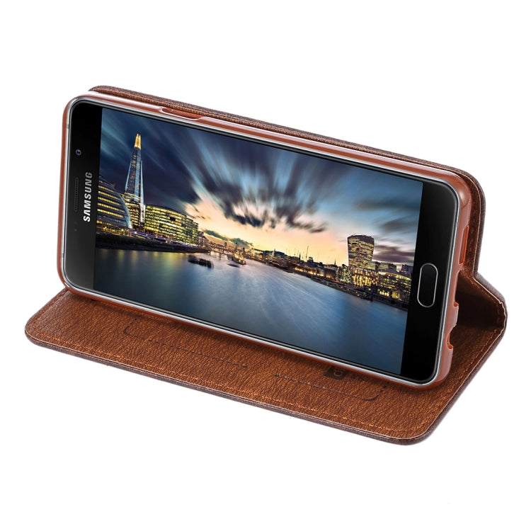 For Galaxy A7 (2016) / A7100 Crazy Horse Texture Magnetic Leather Case with Card Slot & Holder