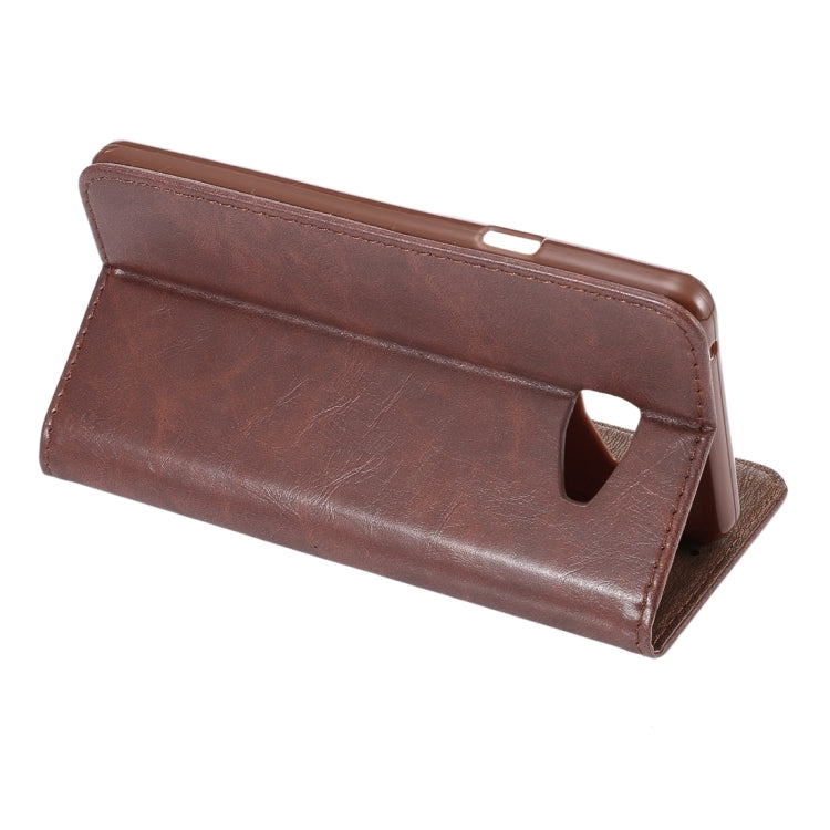 For Galaxy A7 (2016) / A7100 Crazy Horse Texture Magnetic Leather Case with Card Slot & Holder