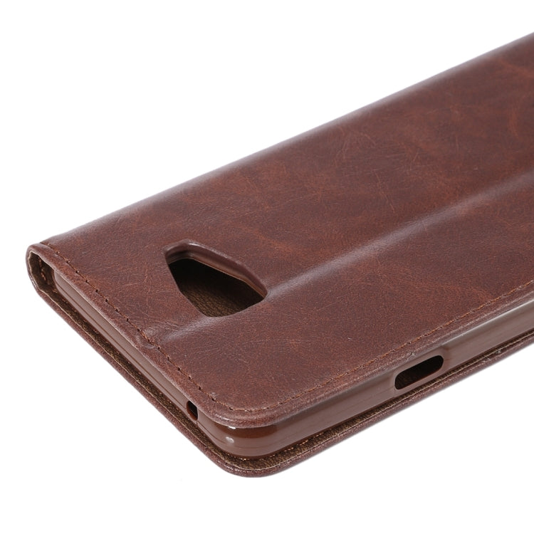 For Galaxy A7 (2016) / A7100 Crazy Horse Texture Magnetic Leather Case with Card Slot & Holder