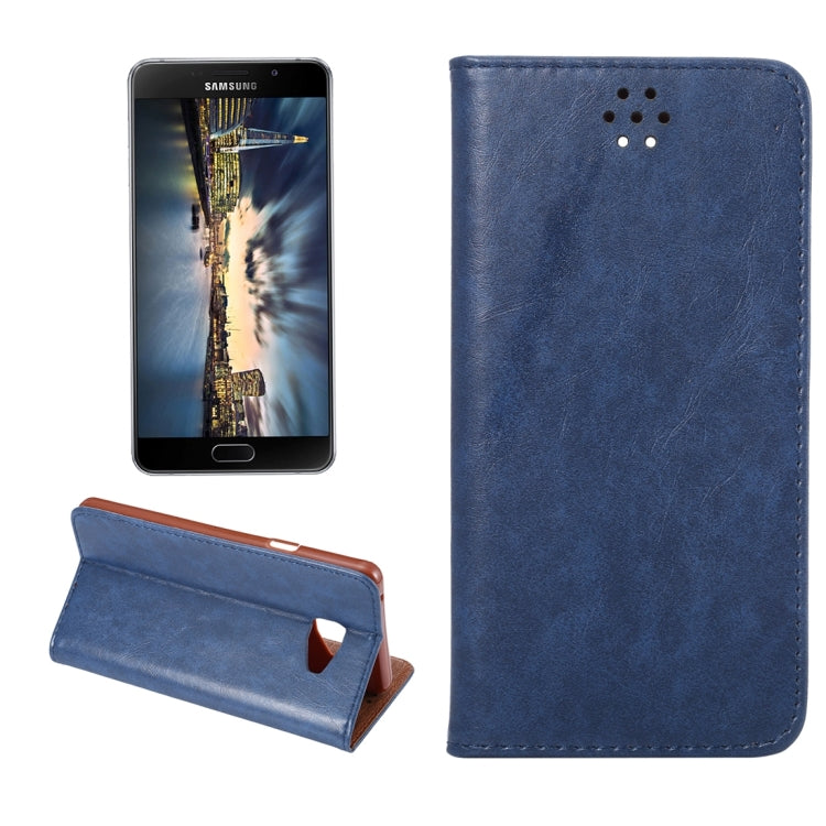 For Galaxy A7 (2016) / A7100 Crazy Horse Texture Magnetic Leather Case with Card Slot & Holder