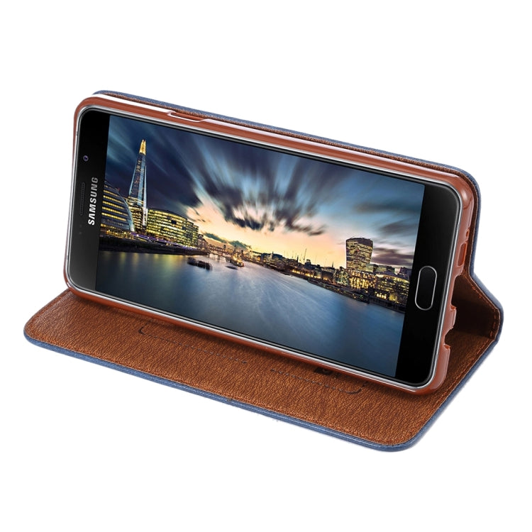 For Galaxy A7 (2016) / A7100 Crazy Horse Texture Magnetic Leather Case with Card Slot & Holder