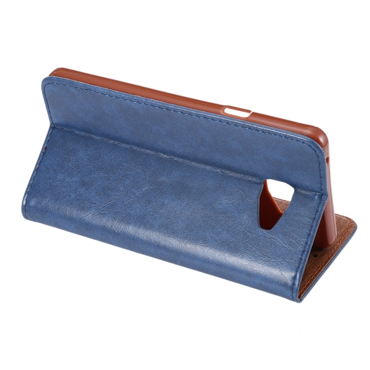 For Galaxy A7 (2016) / A7100 Crazy Horse Texture Magnetic Leather Case with Card Slot & Holder