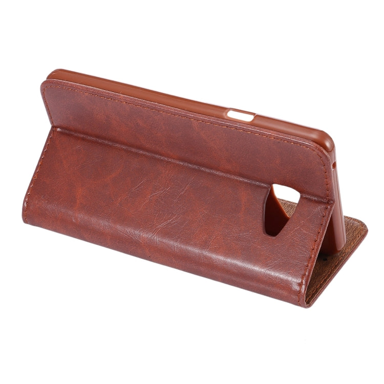 For Galaxy A7 (2016) / A7100 Crazy Horse Texture Magnetic Leather Case with Card Slot & Holder