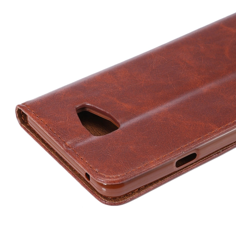 For Galaxy A7 (2016) / A7100 Crazy Horse Texture Magnetic Leather Case with Card Slot & Holder