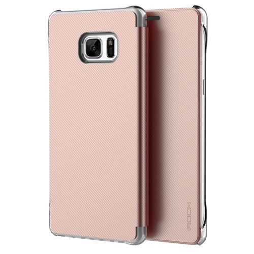 Rock Venna Series for Galaxy Note 7 / N930 Concise Style Horizontal Flip Leather Case(Rose Gold)