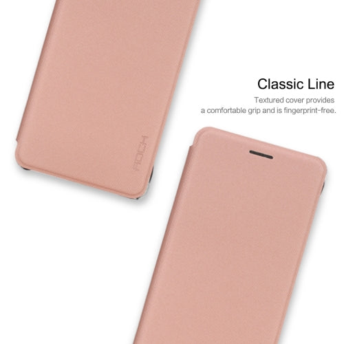 Rock Venna Series for Galaxy Note 7 / N930 Concise Style Horizontal Flip Leather Case(Rose Gold)