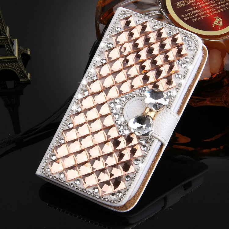 For Galaxy SIII / S3 Diamond Encrusted Bowknot Pattern Horizontal Flip Leather Case with Magnetic Buckle & Card Slots & Holder & Lanyard