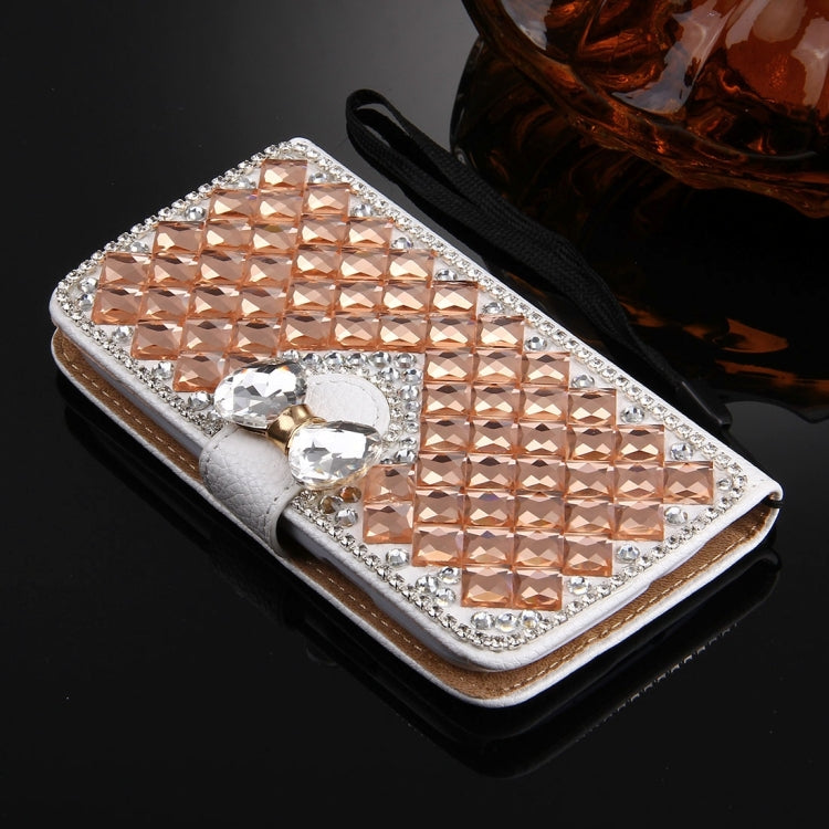 For Galaxy SIII / S3 Diamond Encrusted Bowknot Pattern Horizontal Flip Leather Case with Magnetic Buckle & Card Slots & Holder & Lanyard
