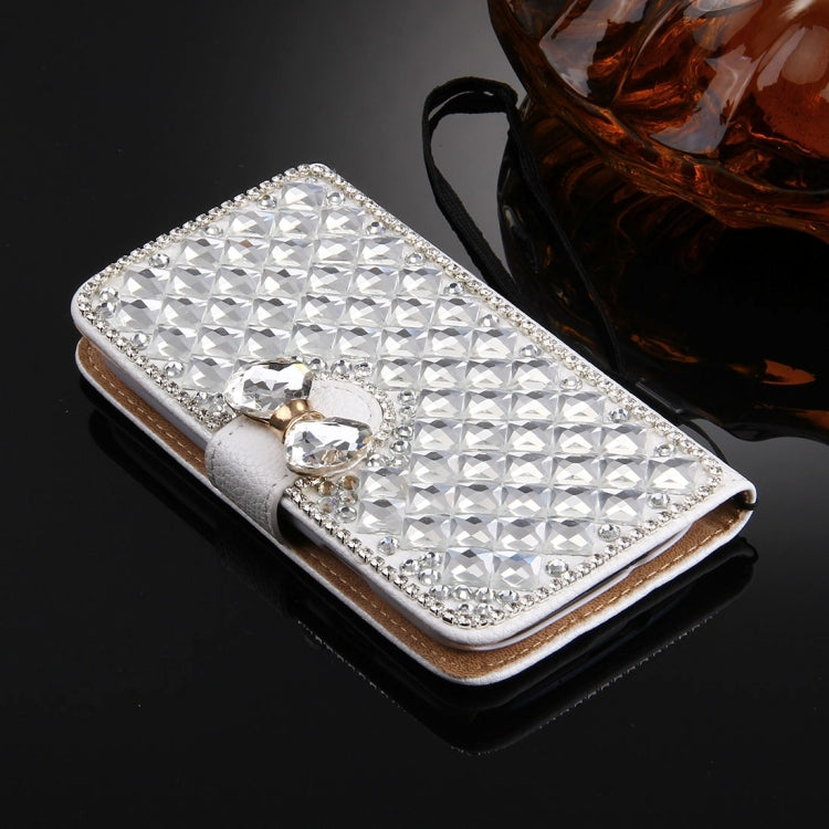 For Galaxy SIII / S3 Diamond Encrusted Bowknot Pattern Horizontal Flip Leather Case with Magnetic Buckle & Card Slots & Holder & Lanyard