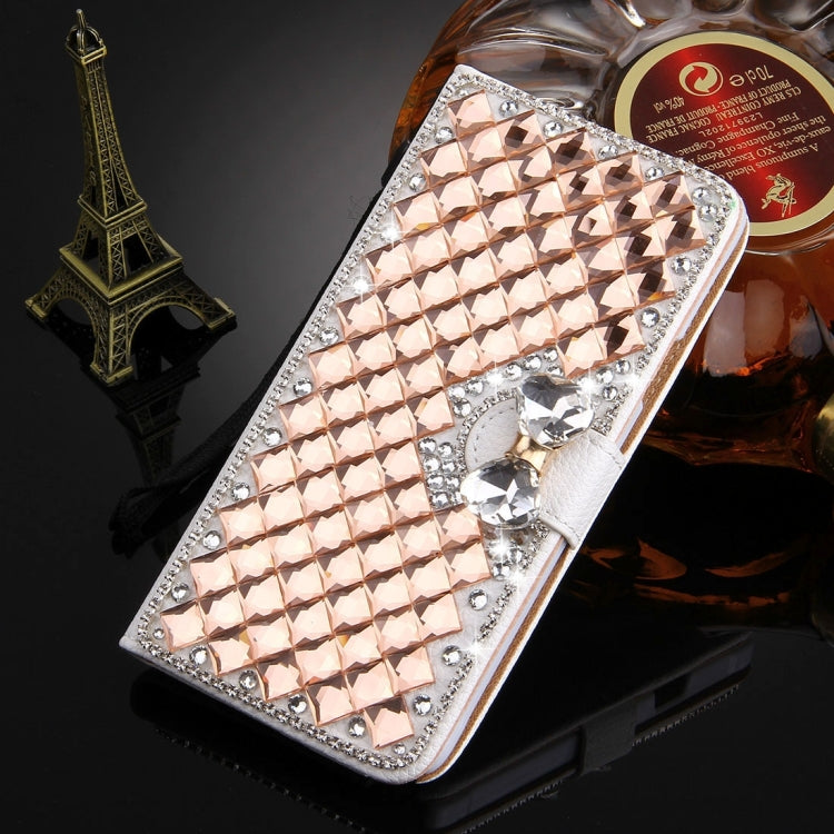 For Galaxy Note 4 / N910 Diamond Encrusted Bowknot Pattern Horizontal Flip Leather Case with Magnetic Buckle & Card Slots & Holder & Lanyard