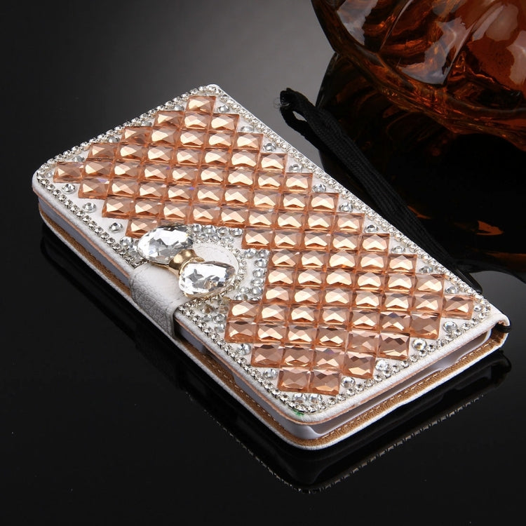 For Galaxy Note 4 / N910 Diamond Encrusted Bowknot Pattern Horizontal Flip Leather Case with Magnetic Buckle & Card Slots & Holder & Lanyard