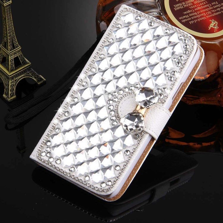 For Galaxy S5 / G900 Diamond Encrusted Bowknot Pattern Horizontal Flip Leather Case with Magnetic Buckle & Card Slots & Holder & Lanyard