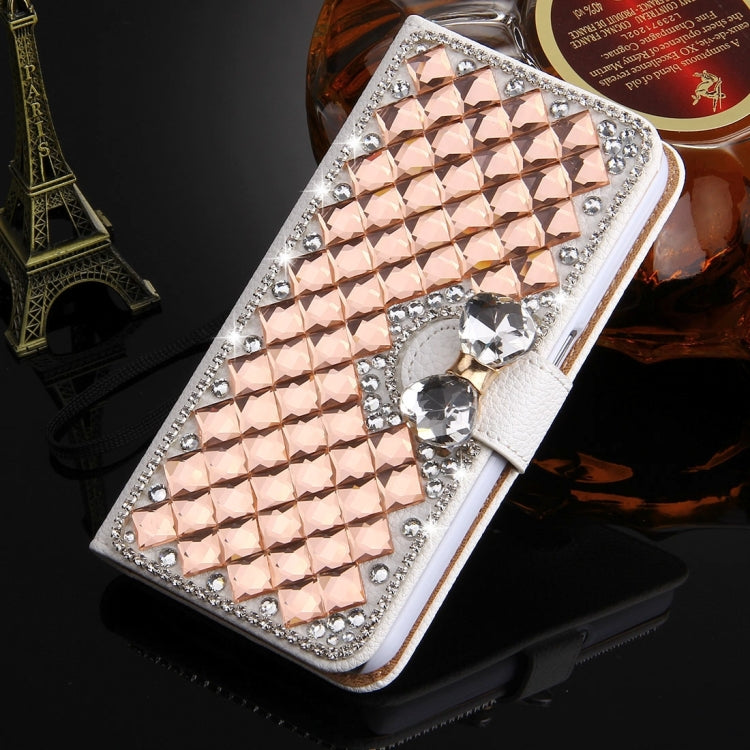 For Galaxy S6 / G920 Diamond Encrusted Bowknot Pattern Horizontal Flip Leather Case with Magnetic Buckle & Card Slots & Holder & Lanyard
