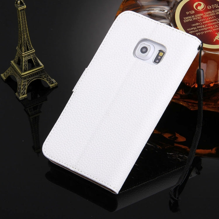 For Galaxy S6 / G920 Diamond Encrusted Bowknot Pattern Horizontal Flip Leather Case with Magnetic Buckle & Card Slots & Holder & Lanyard
