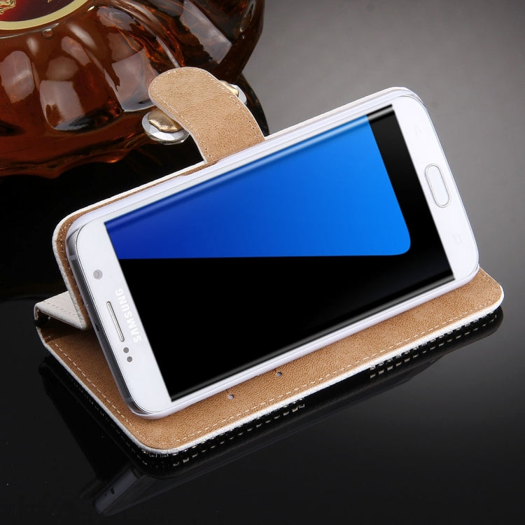 For Galaxy S7 / G930 Diamond Encrusted Bowknot Pattern Horizontal Flip Leather Case with Magnetic Buckle & Card Slots & Holder & Lanyard