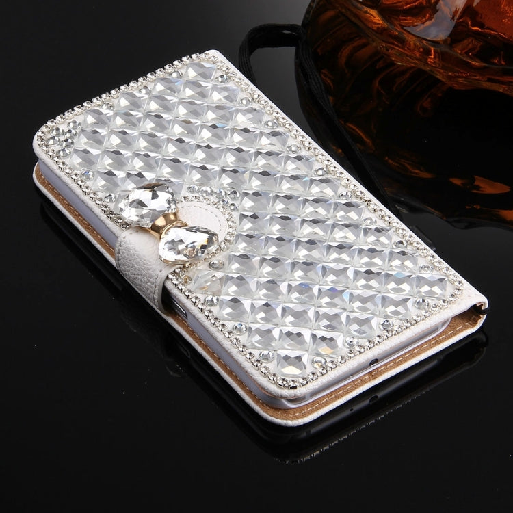 For Galaxy S7 / G930 Diamond Encrusted Bowknot Pattern Horizontal Flip Leather Case with Magnetic Buckle & Card Slots & Holder & Lanyard