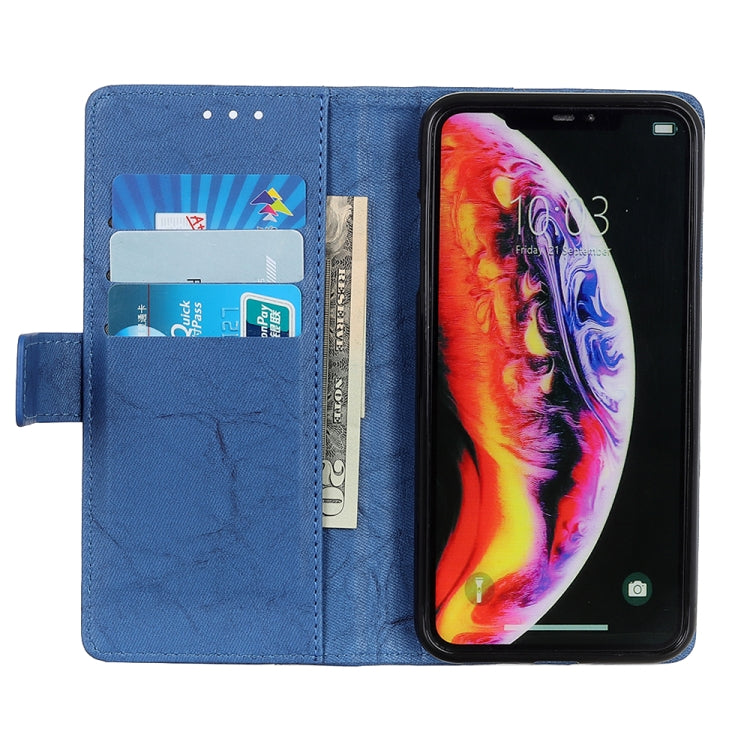 Copper Buckle Side-corner Fixed Retro Texture Horizontal Flip Leather Case For Galaxy A10 , With Holder & Three Cards