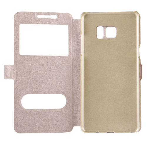 For Galaxy Note 7 / N930 Silk Texture Horizontal Flip Solid Color Leather Case with Call Display ID & Holder
