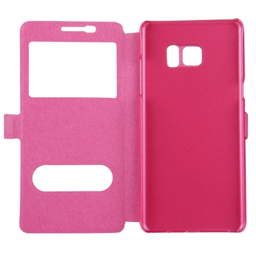 For Galaxy Note 7 / N930 Silk Texture Horizontal Flip Solid Color Leather Case with Call Display ID & Holder
