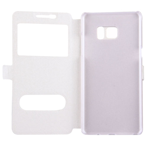 For Galaxy Note 7 / N930 Silk Texture Horizontal Flip Solid Color Leather Case with Call Display ID & Holder