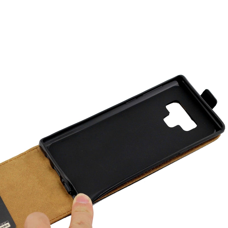 Business Style Vertical Flip TPU Leather Case for Galaxy Note9, with Card Slot(Black)