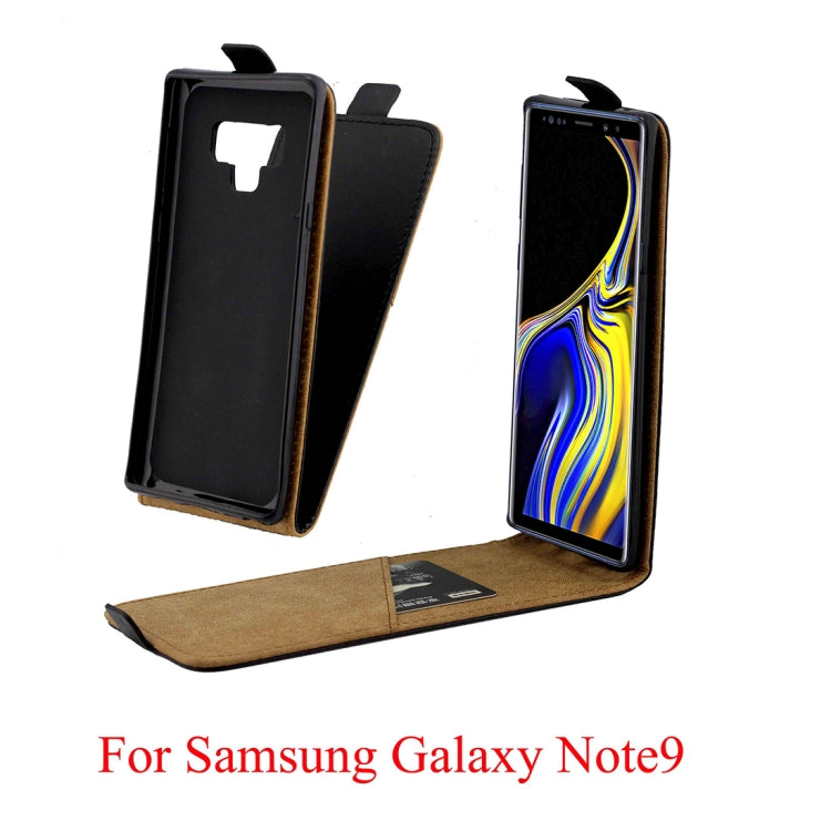 Business Style Vertical Flip TPU Leather Case for Galaxy Note9, with Card Slot(Black)