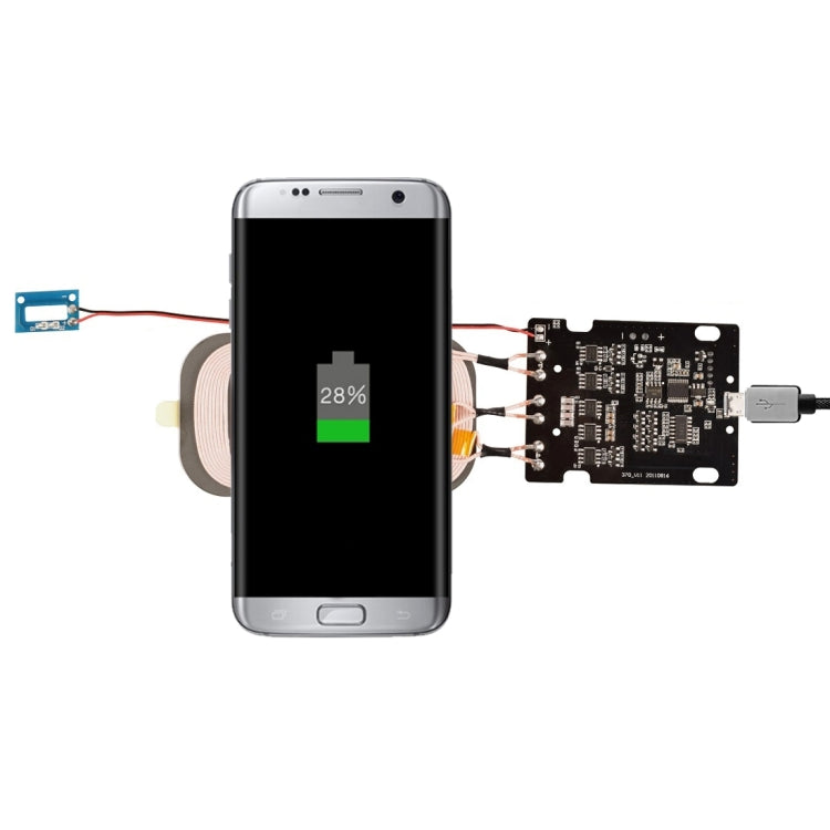 10W Fast Qi Standard Charging Universal DIY 3-Coils PCBA Wireless Charging Board Charger Transmitter, For iPhone 8 / 8 Plus / X &  Galaxy S7 Edge / S7 / S6 / S6 edge / S6 edge + / Note 5(Black)