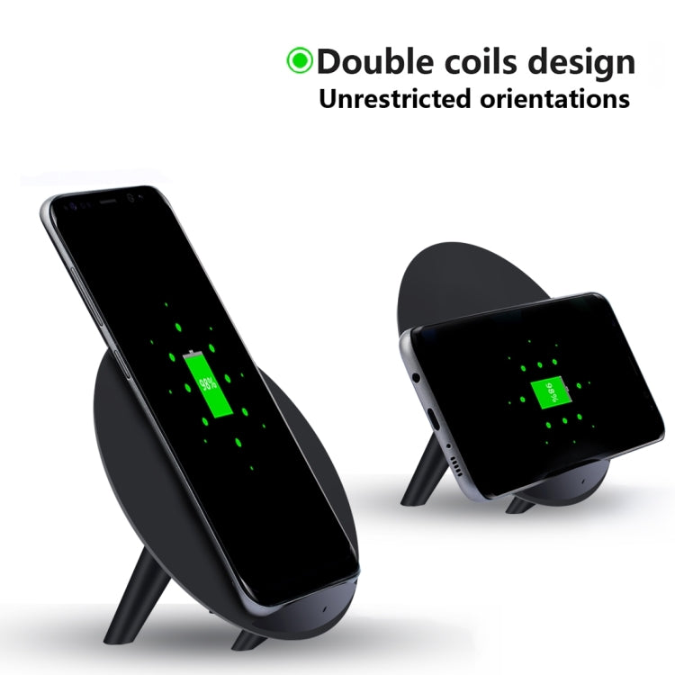 YoLike K10 Universal 10W Fast Qi Standard Wireless Charger, For iPhone X / iPhone 8 & 8 Plus, Samsung, HTC, Sony, Nokia, LG and other Smartphones(Black)