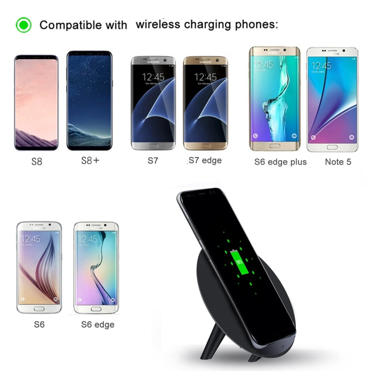 YoLike K10 Universal 10W Fast Qi Standard Wireless Charger, For iPhone X / iPhone 8 & 8 Plus, Samsung, HTC, Sony, Nokia, LG and other Smartphones(Black)