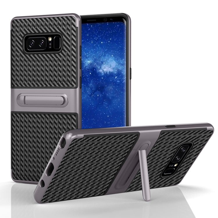 For Galaxy Note 8 PC Texture Protective Cover Back Case with Built-in Holder