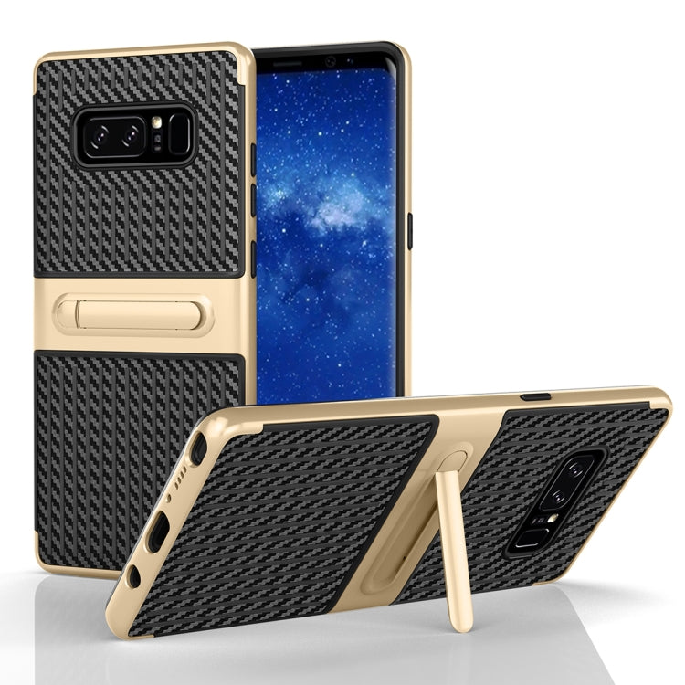 For Galaxy Note 8 PC Texture Protective Cover Back Case with Built-in Holder