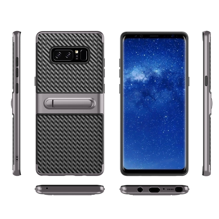 For Galaxy Note 8 PC Texture Protective Cover Back Case with Built-in Holder