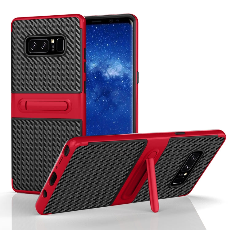 For Galaxy Note 8 PC Texture Protective Cover Back Case with Built-in Holder