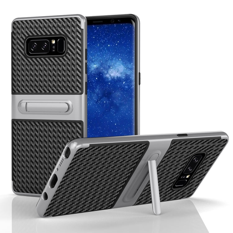 For Galaxy Note 8 PC Texture Protective Cover Back Case with Built-in Holder