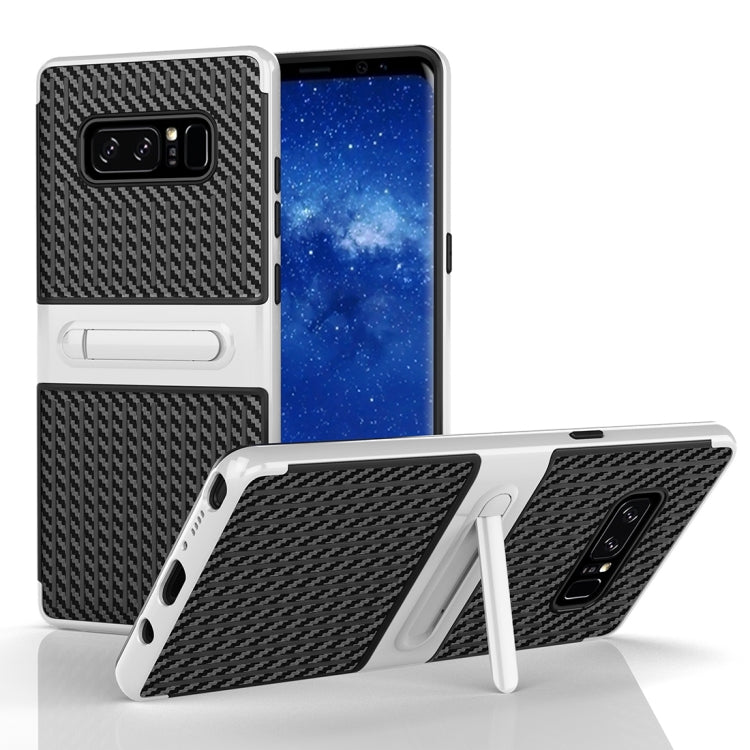 For Galaxy Note 8 PC Texture Protective Cover Back Case with Built-in Holder
