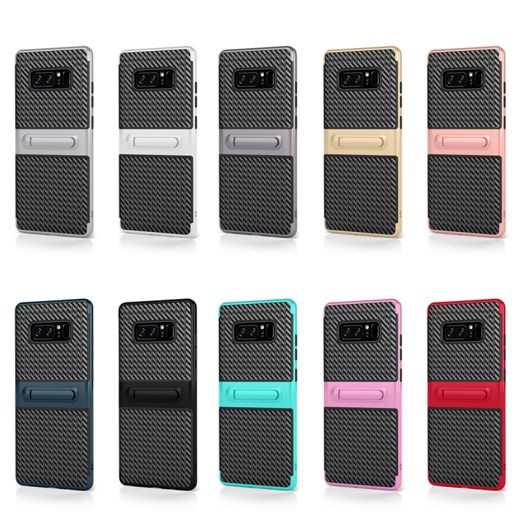 For Galaxy Note 8 PC Texture Protective Cover Back Case with Built-in Holder