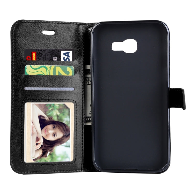 For Galaxy A3 (2017) / A320 Crazy Horse Texture Horizontal Flip PU Leather Case with Holder & Card Slots & Wallet & Photo Frame & Lanyard & Magnetic Buckle
